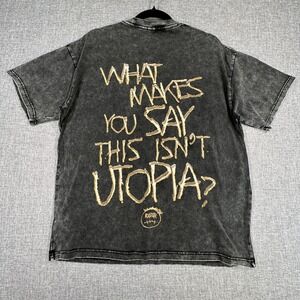 Travis Scott Utopia Shirt Mens Small Black Acid Wash Circus Maximus T Streetwear